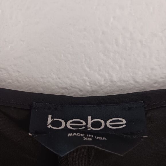 Bebe Black Satin Cowl Neck Slip Midi Dress size XS - Picture 5 of 7